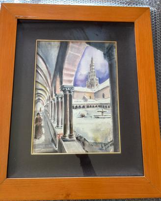Quadro a colori portici con neve