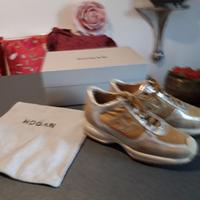 scarpe hogan beige e oro numero 38