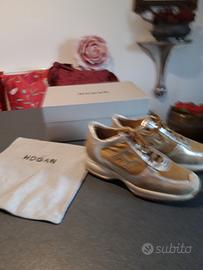 scarpe hogan beige e oro numero 38