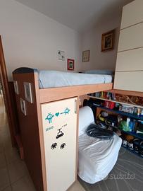 cameretta a ponte panna e ciliegio