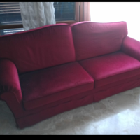 Divano 3 posti velluto bordeaux