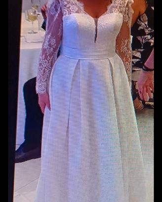 Abito sposa sartoriale mikado e pizzo chantilly
