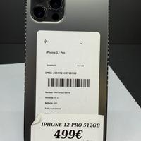 IPHONE 12 PRO 512GB 100% BATTERIA