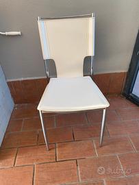 8 sedie bianche in cuoio bianche come da foto