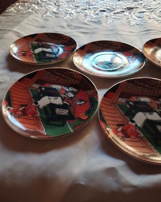 piattini stampati con geisha vintage 