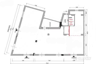 Locale commerciale mq 200 con 6vetrine alla strada