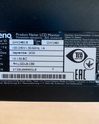 Schermo da ufficio/studio BenQ 23,9" 1080p