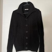 Cardigan Naramaglie nero misto lana merino