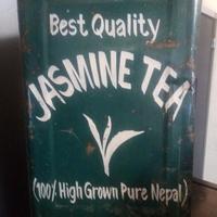 vecchia antica scatola in latta tea jasmine