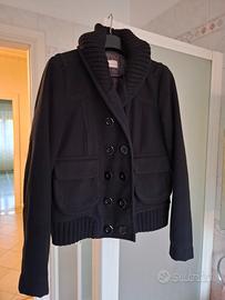 Giubbotto imbottito doppio petto inserti in lana