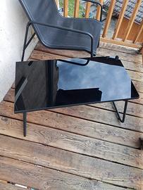  Tavolino di vetro temperato nero