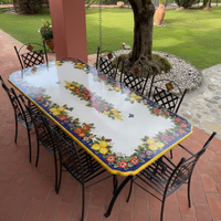 TAVOLO IN PIETRA LAVICA MIS. 200X100 CM. COMPLETO