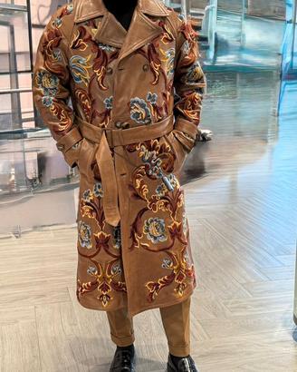 ETRO lussuoso cappotto trench in vera pelle!