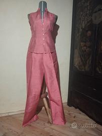 completo top e pantalone in seta 