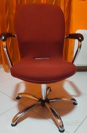 sedia da ufficio girevole bordeaux