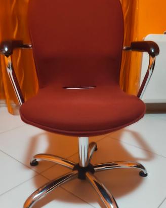 sedia da ufficio girevole bordeaux