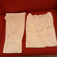 PIGIAMA IN RASO COLOR AVORIO - MISURA UNICA