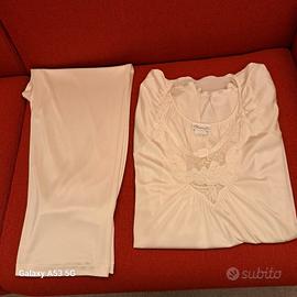 PIGIAMA IN RASO COLOR AVORIO - MISURA UNICA