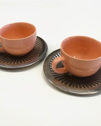 Tazze da caffè con piattino in metallo