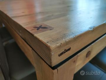 Tavolo quadrato 160x160 legno 8 posti / 12 posti