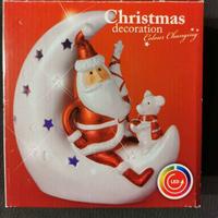 BABBO NATALE con LUCE a LED colorate