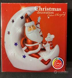 BABBO NATALE con LUCE a LED colorate