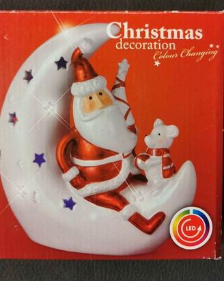 BABBO NATALE con LUCE a LED colorate