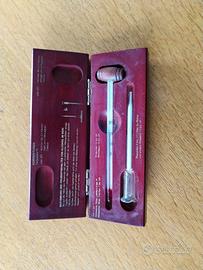 set con vinometro e pipetta in scatola di legno