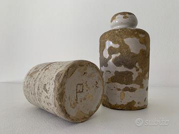 Coppia vasi antichi ceramica smaltata (XIX-XX sec)