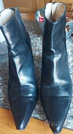Stivaletti donna in pelle nera e vero cuoio