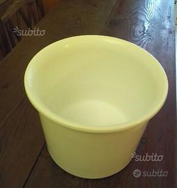 Portavasi sottovaso rotondo in ceramica bianca