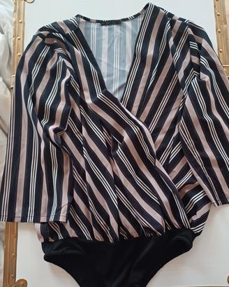 Camicia body a righe donna