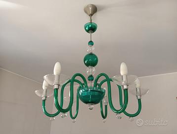 Mestre, lampadario in vetro di Murano 6 braccia