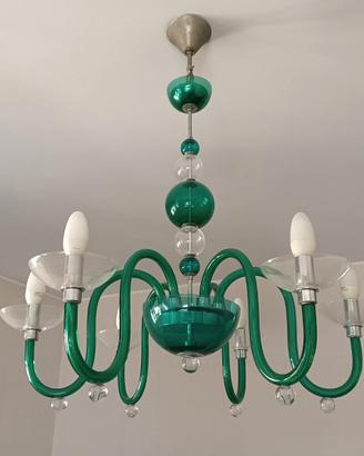 Mestre, lampadario in vetro di Murano 6 braccia