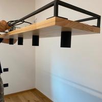 Lampada a sospensione industriale nera 4 luci