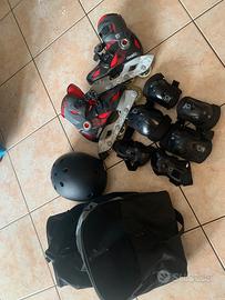 Kit completo pattini in linea ragazzo