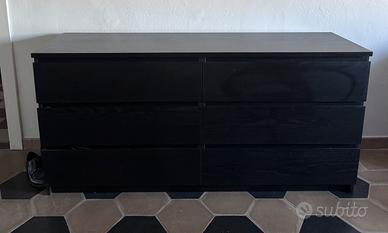 Cassettiera nera MALM