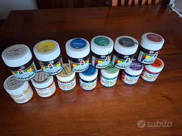 Colori per pittura su vetro e ceramica e magliette