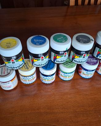 Colori per pittura su vetro e ceramica e magliette