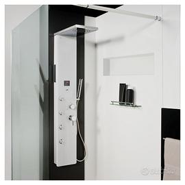 Colonna doccia in vetro temperato, con miscelatore