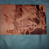 disegno inciso sul legno