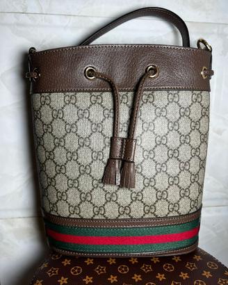 Borsa a secchiello/con motivo a righe Gucci Ophidi