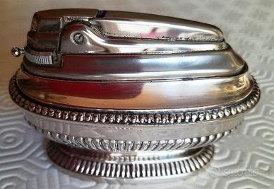 Accendino Ronson da tavolo in argento funzionante