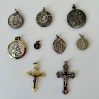 Lotto 9 medaglie religiose vintage devozionali