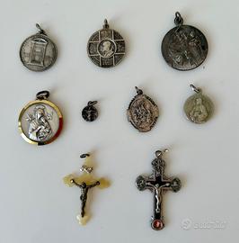 Lotto 9 medaglie religiose vintage devozionali