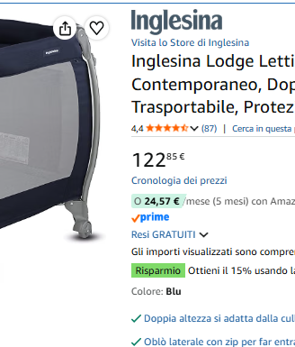 Inglesina Lodge Lettino da Viaggio