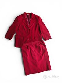 Completo Tailleur Vintage  con giacca e gonna ross