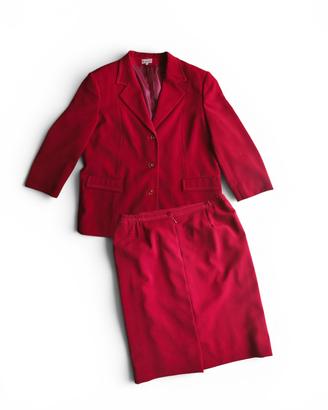 Completo Tailleur Vintage  con giacca e gonna ross