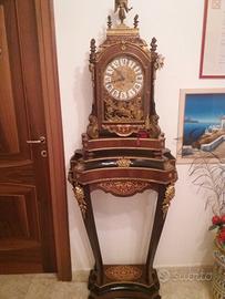 Orologio Stile Boulle Da Tavolo Consolle in legno