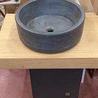 Mobie Bagno sospeso piano lavandino tondo pietra